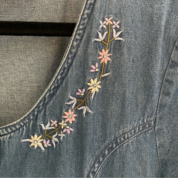 Women's Blue Denim Maxi Dress - Picture 5 of 11